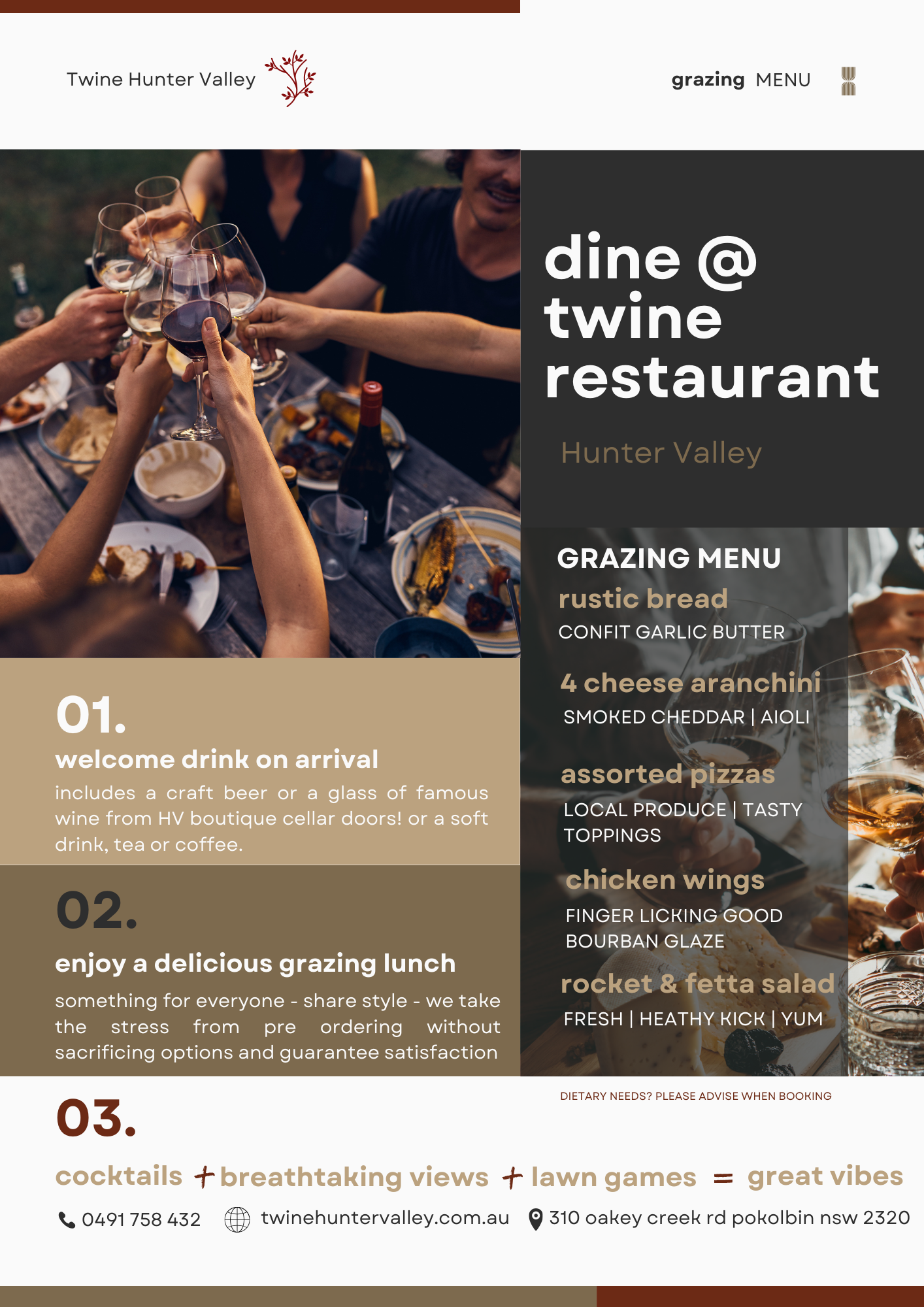 Twine Restaurant grazing menu